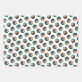 ワイヤーキツネテリアパピー絵を描ズ三色犬アート ラッピングペーパーシート (正面2)