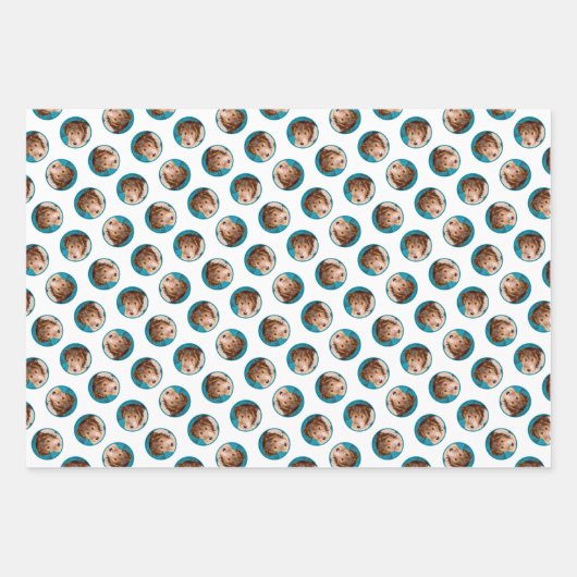 ワイヤーキツネテリアパピー絵を描ズ三色犬アート ラッピングペーパーシート (正面2)