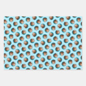 ワイヤーキツネテリアパピー絵を描ズ三色犬アート ラッピングペーパーシート (正面)