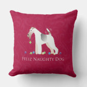 ワイヤーキツネテリアフェリズドッグいけなクリスマス クッション (正面)