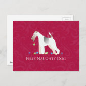 ワイヤーキツネテリアフェリズドッグいけなクリスマス シーズンポストカード (正面/裏面)