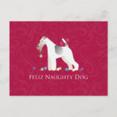 ワイヤーキツネテリアフェリズドッグいけなクリスマス シーズンポストカード (正面)