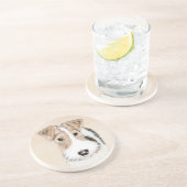 ワイヤーキツネテリア絵画ズ – かわいいオリジナルドッグアート コースター (側面)