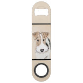 ワイヤーキツネテリア絵画ズ – かわいいオリジナルドッグアート スピード栓抜き (正面)