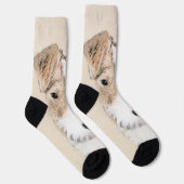 ワイヤーキツネテリア絵画ズ – かわいいオリジナルドッグアート ソックス (右)