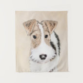 ワイヤーキツネテリア絵画ズ – かわいいオリジナルドッグアート タペストリー (正面)