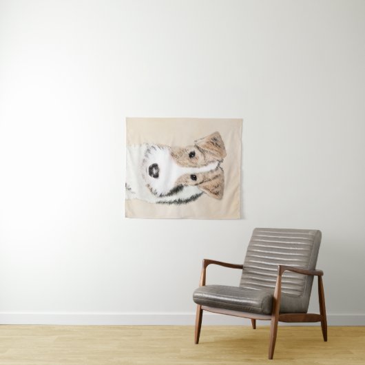 ワイヤーキツネテリア絵画ズ – かわいいオリジナルドッグアート タペストリー (インサイチュ(横))
