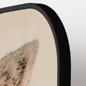 ワイヤーキツネテリア絵画ズ – かわいいオリジナルドッグアート ピックルボールラケット (左詳細)