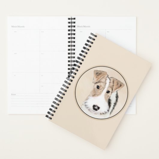 ワイヤーキツネテリア絵画ズ – かわいいオリジナルドッグアート プランナー手帳 (ディスプレー)