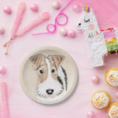 ワイヤーキツネテリア絵画ズ – かわいいオリジナルドッグアート ペーパープレート (パーティー)