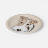 ワイヤーキツネテリア絵画ズ – かわいいオリジナルドッグアート ペーパープレート (アングル)