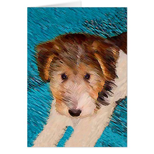 ワイヤーキツネテリア絵画パピーの子犬 – Dog Art (正面)