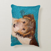 ワイヤーキツネテリア絵画パピーの子犬 – Dog Art アクセントクッション (裏面(縦))