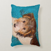 ワイヤーキツネテリア絵画パピーの子犬 – Dog Art アクセントクッション (正面(垂直))