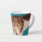 ワイヤーキツネテリア絵画パピーの子犬 – Dog Art カフェラテマグ (右アングル)
