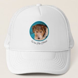 ワイヤーキツネテリア絵画パピーの子犬 – Dog Art キャップ