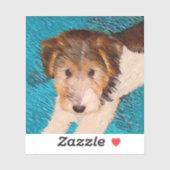 ワイヤーキツネテリア絵画パピーの子犬 – Dog Art シール (シート)