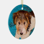 ワイヤーキツネテリア絵画パピーの子犬 – Dog Art セラミックオーナメント (右)
