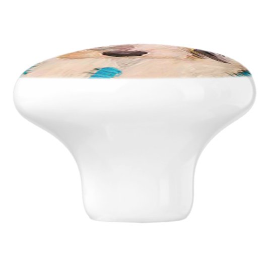 ワイヤーキツネテリア絵画パピーの子犬 – Dog Art セラミックノブ (側面)