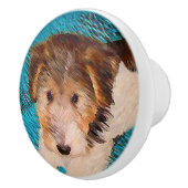 ワイヤーキツネテリア絵画パピーの子犬 – Dog Art セラミックノブ (右)