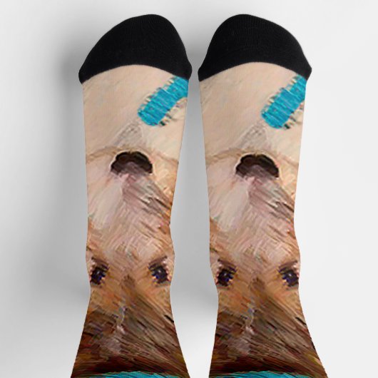 ワイヤーキツネテリア絵画パピーの子犬 – Dog Art ソックス (上部)