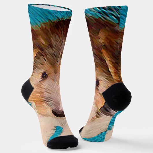 ワイヤーキツネテリア絵画パピーの子犬 – Dog Art ソックス (傾斜あり)