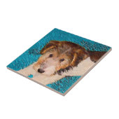 ワイヤーキツネテリア絵画パピーの子犬 – Dog Art タイル (側面)