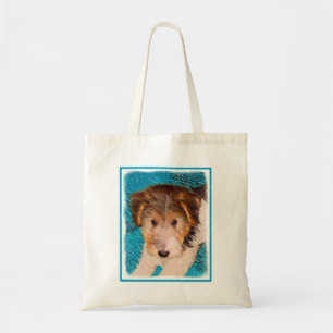 ワイヤーキツネテリア絵画パピーの子犬 – Dog Art トートバッグ