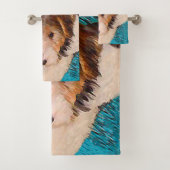 ワイヤーキツネテリア絵画パピーの子犬 – Dog Art バスタオルセット (インサイチュ)