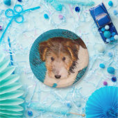 ワイヤーキツネテリア絵画パピーの子犬 – Dog Art ペーパープレート (パーティー)