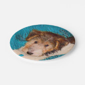 ワイヤーキツネテリア絵画パピーの子犬 – Dog Art ペーパープレート (アングル)