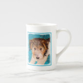 ワイヤーキツネテリア絵画パピーの子犬 – Dog Art ボーンチャイナマグカップ (右)