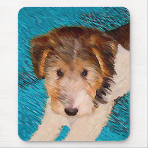 ワイヤーキツネテリア絵画パピーの子犬 – Dog Art マウスパッド