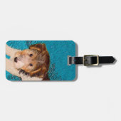 ワイヤーキツネテリア絵画パピーの子犬 – Dog Art ラゲッジタグ (正面横)