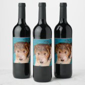 ワイヤーキツネテリア絵画パピーの子犬 – Dog Art ワインラベル (ボトル)