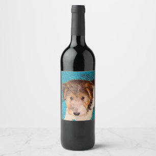 ワイヤーキツネテリア絵画パピーの子犬 – Dog Art ワインラベル