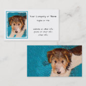 ワイヤーキツネテリア絵画パピーの子犬 – Dog Art 名刺 (正面/裏面)