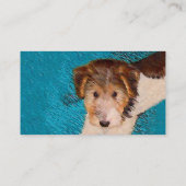 ワイヤーキツネテリア絵画パピーの子犬 – Dog Art 名刺 (裏面)