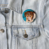 ワイヤーキツネテリア絵画パピーの子犬 – Dog Art 缶バッジ (インサイチュ)