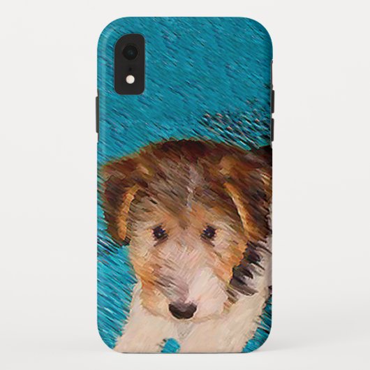ワイヤーキツネテリア絵画パピーの子犬 – Dog Art Case-Mate iPhoneケース (裏面)