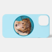 ワイヤーキツネテリア絵画パピーの子犬 – Dog Art iPhoneケース (裏面横)