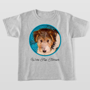ワイヤーキツネテリア絵画パピーの子犬 – Dog Art Tシャツ