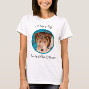 ワイヤーキツネテリア絵画パピーの子犬 – Dog Art Tシャツ