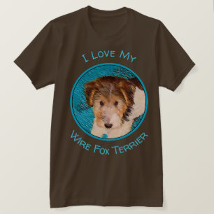 ワイヤーキツネテリア絵画パピーの子犬 – Dog Art Tシャツ