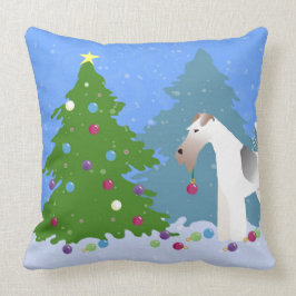 ワイヤーキツネテリア飾のクリスマスツリー – 森 クッション