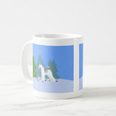 ワイヤーキツネテリア飾のクリスマスツリー – 森 コーヒーマグカップ (正面左)