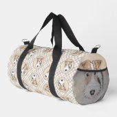 ワイヤーキツネ絵を描テリアの三色WFTペットドッグアート ダッフルバッグ (右コーナー)