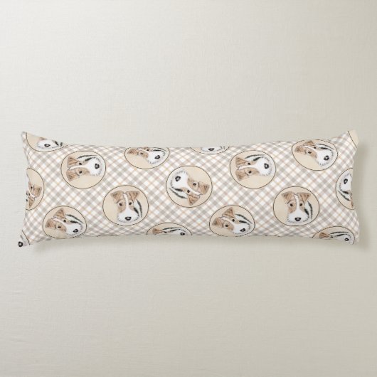 ワイヤーキツネ絵を描テリアの三色WFTペットドッグアート ボディピロー (正面)