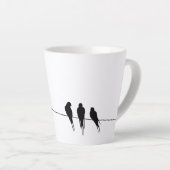 ワイヤーナイトの黒い鳥 カフェラテマグ (右アングル)