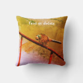 ワイヤーフェンス上トンボパーソナライズされたイ抽象芸術 クッション (裏面)